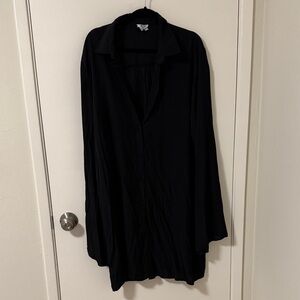 Black Button-Up Shirt Dress